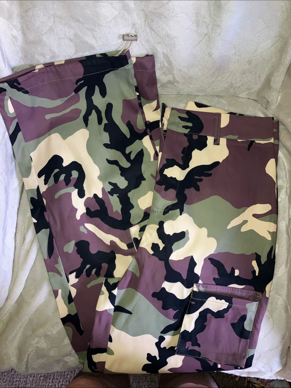 SHEIN Women's Straight Leg Camouflage Pants - Green, Brown, Black, Cream